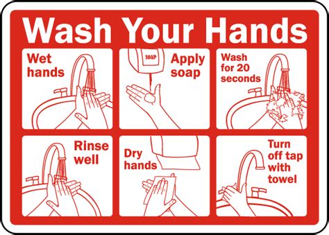 Wash Your Hands Instructions Sign D5815 By