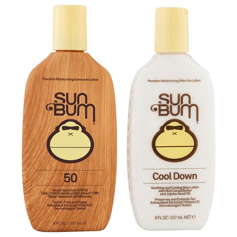 Sun Bum Spf 50 Sunscreen Lotion 8 Oz And After Sun Cool Down Gel 8 Oz