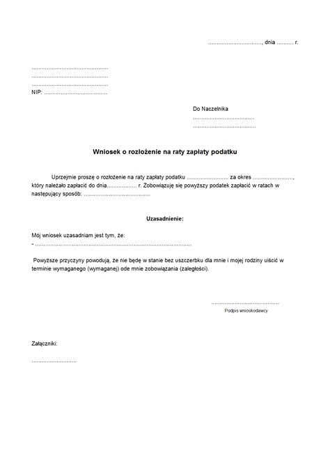 WoRR Wniosek o rozłożenie na raty | druk, formularz online
