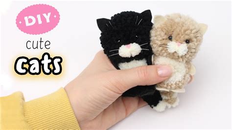 🌟 Diy Cute Cats Yarn Pom Pom 🐱 How To Make A Kitty From Knitting