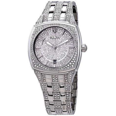 Have you ever wondered how to clean a watch or how to polish crystal on watches? Bulova Swarovski Crystal Pave Men's Watch 96B296 - Crystal ...