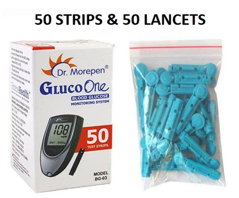 Buy Dr Morepengluco One BG03 50 Sugar Test Strips 50 Lancets