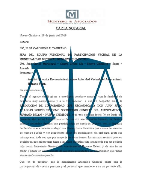 Carta Notarial Pdf Justicia Crimen Y Violencia