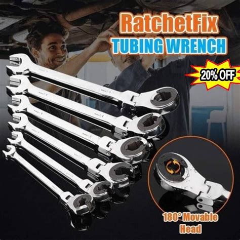 Tubing Ratchet Wrench Fixed Head Flexible Head 2 In 1 50 Off
