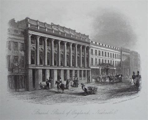 Antique Print Branch Bank Of England Newcastle J