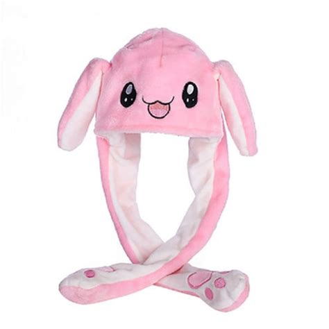 Bunny Pop Cute Movable Jumping Dancing Ear Pink Bunny Hat With