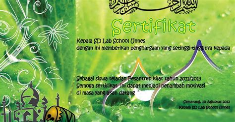 Home Design Creatif Design Vektor Sertifikat Pesantren Kilat For