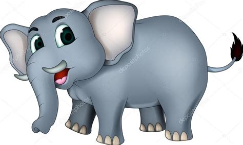 Elefante Bonito Dos Desenhos Animados — Vetor De Stock © Starlight789
