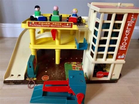 Fisher Price Vintage 930 Parking Garage Complete With Brand New Lithos 8a9