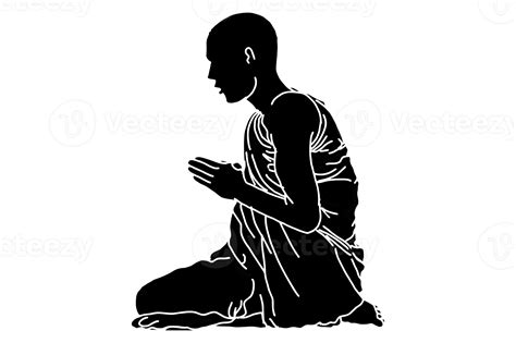 Free Silhouette Of Buddhist Monk Is Sitting Praying 21169841 Png With