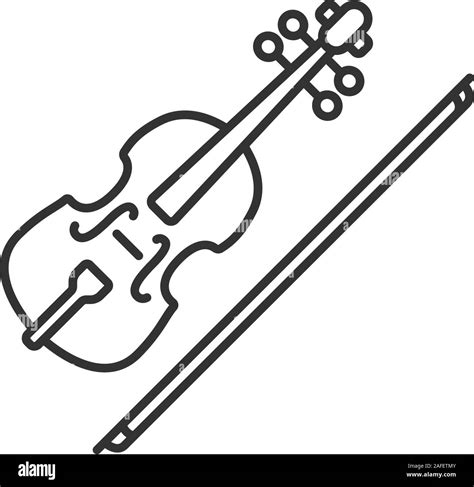 Violin Linear Icon Thin Line Illustration Fiddle Contour Symbol