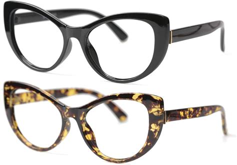 Soolala Womens Large Frame Cateye Eyeglasses Frame Reading Glasses