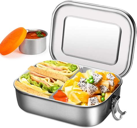 Lunch Box Containers With Compartments 1400ml Stainless Steel Bento