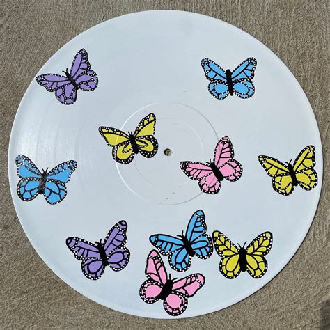 Check spelling or type a new query. Butterfly Hand Painted Vinyl Record Art - Wall Art Decor ...
