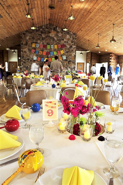 Mexican party decorations pack, 1 papel picado banner, 1 table runner, 6 cocktail napkins and 1 set of centerpiece flags. Mexican Theme Wedding