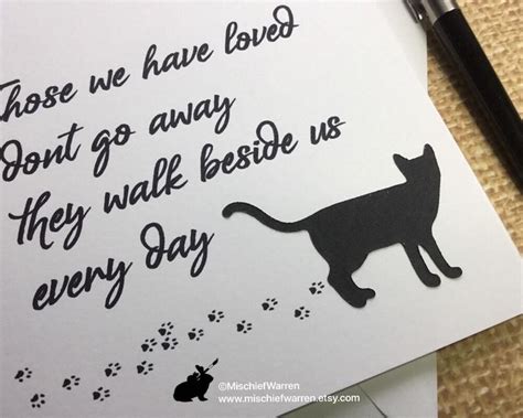 Pet Cat Loss Sympathy Card For Cat Owner Condolence In Etsy Cat