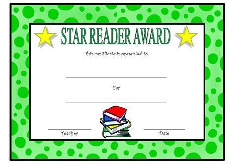 Star Reader Certificate Template Free 2 Reading Certificates Kids