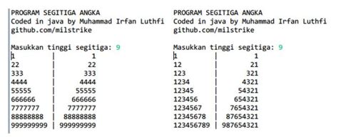 Tutorial Membuat Segitiga Perulangan Angka Youtube Riset