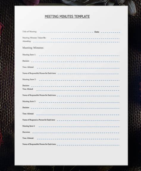 Best Meeting Minutes Template 24 Free Word Pdf Documents Download
