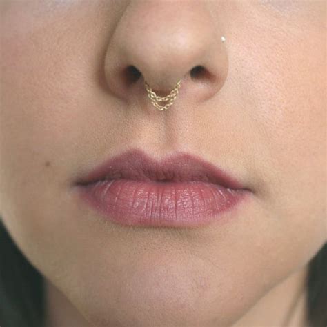 Remii 18k Gold Double Septum Chain By Lehrkahjewelry On Etsy Septum Jewelry Septum Piercings