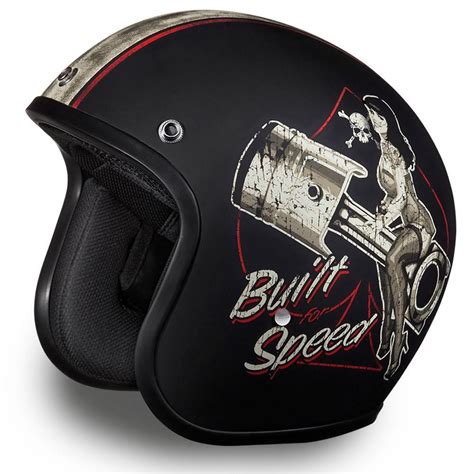 Daytona Helmets Cruiser Open Face Built For Speed Motorcycle Helmet