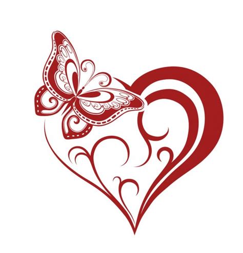Download Butterfly with heart | Butterfly with heart silhouette ...