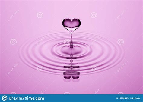 3d Pink Heart Shaped Water Droplet Stock Illustration Illustration Of