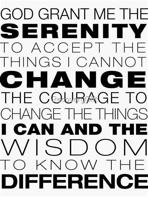 Serenity Prayer Sticker For Sale By Recoveryt Redbubble