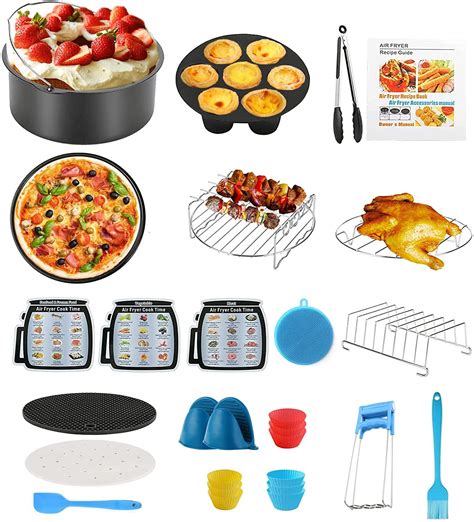Premium 8 Inch Air Fryer Accessories 17Pcs Set Compatible for Chefman