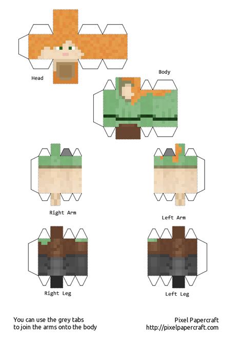 5simple Papercraft Alex Minecraft Anyemicasl