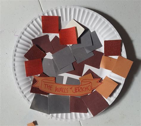 Joshua & the battle of Jericho craft. Supply 'bricks' and glue and the
