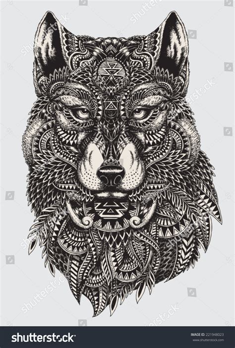Highly Detailed Abstract Wolf Illustration 221948023 Shutterstock