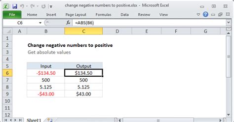 How To Change Negative Numbers To Positive In Excel