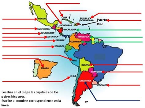 Mapa De Paises Hispanohablantes Y Sus Capitales Pic Tootles