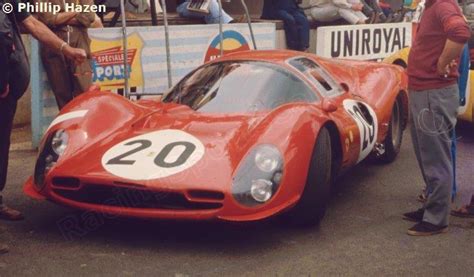 The engine threw a rod with the car rolling to a stop a mere hundred yards from the finish line. RSC Photo Gallery - Le Mans 24 Hours 1966 - Ferrari 330 P3 no.20 - Racing Sports Cars