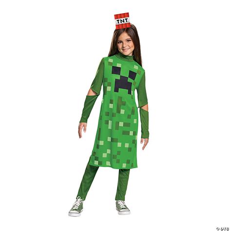 Girls Minecraft Classic Creeper Dress Costume Halloween Express