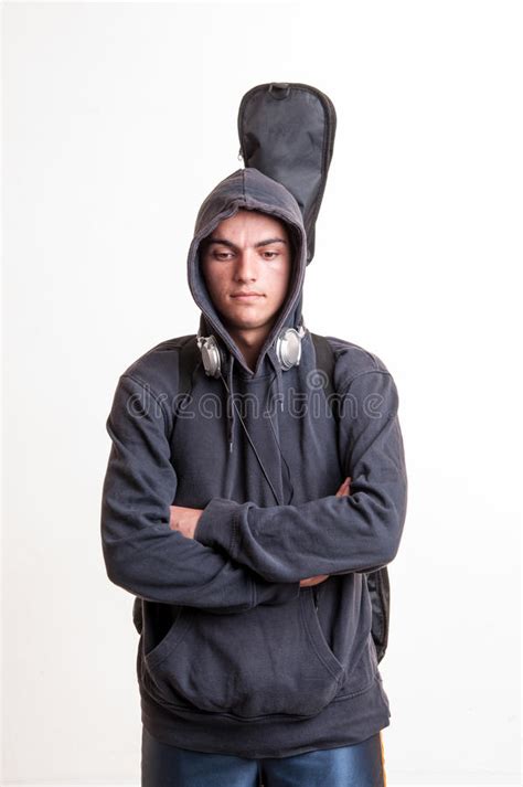 The minecraft skin, boy with hoodie and headphones, was posted by jzfuller. Teenager With Hoodie Looking Down Stock Photo - Image of ...