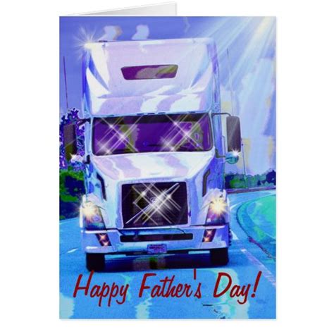 White Lorry Truck Drivers Fathers Day Cards Zazzle