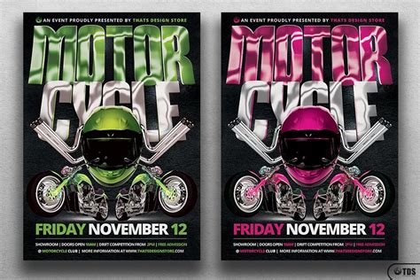 Motorcycle Road Trip Flyer Template Creative Photoshop Templates