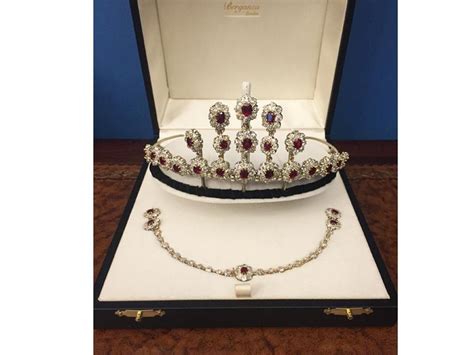 Pigeons Blood Burmese Ruby And Diamond Necklacetiara Circa 1915 For