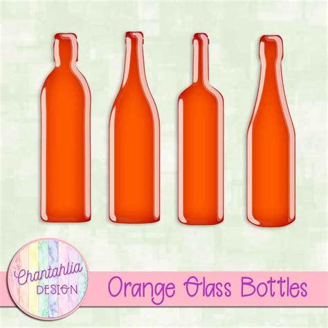 Free Orange Glass Bottles Design Elements