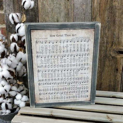 How Great Thou Art Framed Hymn Sheet Etsy