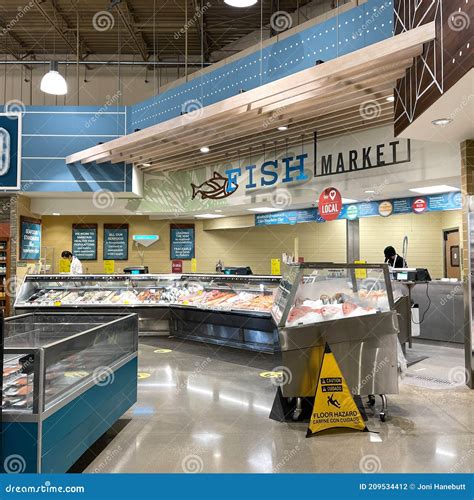 The Seafood Department Of A Whole Foods Market Grocery Store Editorial