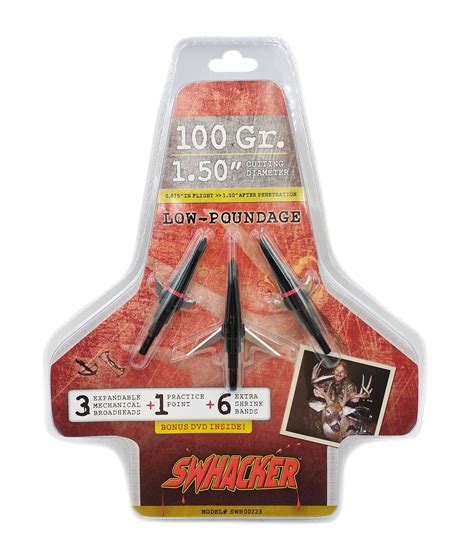 New Swhacker 100 Gr 15 Expandable Bow Hunting Broadheads 3 Pack