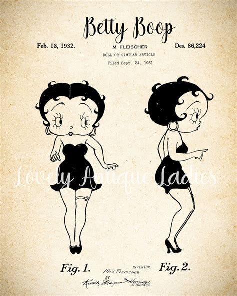 Betty Boop Patent Art Print Instant Download Etsy