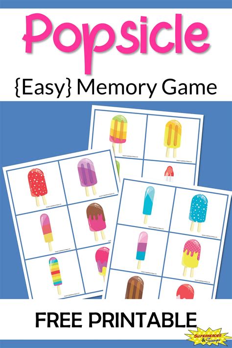 Popsicle Memory Game Free Printable For Kids Memory Games Memory