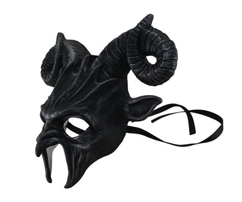 Mask With Horns Sinister Black Goat Demon Mask Mask Shop Australia