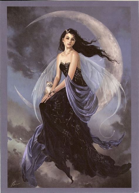 Nene Thomas Greeting Card Indigo Moon Fairy Print Blue Fairy Art
