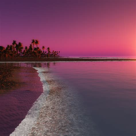 2932x2932 Digital Coastal Beach Sunset Ipad Pro Retina Display Hd 4k