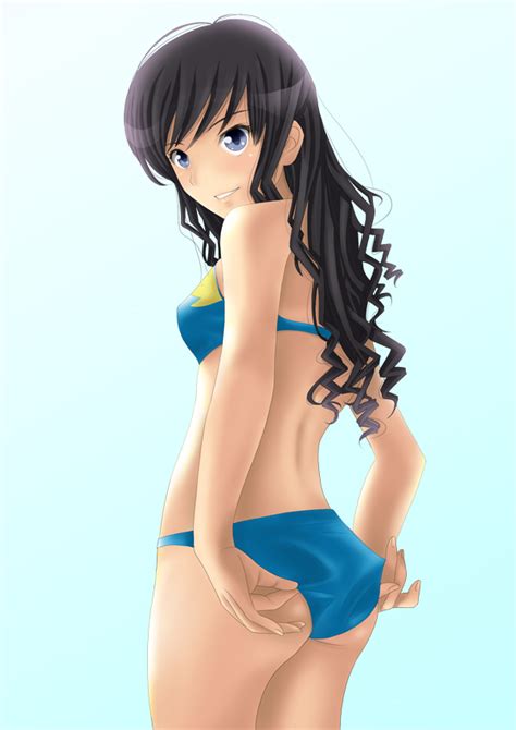 Kishida Shiki Morishima Haruka Amagami Face 1girl Adjusting Clothes Adjusting Swimsuit